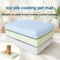 Tapis rafraîchissant en soie glacée pour animaux de compagnie, amovible, lavable, respirant, à motif de points, pour chats et chiens, toutes saisons
