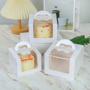 Caja de Pastel Ecológica de Papel Kraft con Asa y Tapa Transparente Grande, Impresión Offset, Embalaje Seguro para Alimentos para Bodas y Fiestas - Product Image 3