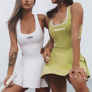 Rok Olahraga Wanita OEM ODM, Gaun Tenis Fitness, Pakaian Olahraga Cepat Kering, Gaun Tenis dengan Bantalan Dada dan Celana Pendek - Product Image 6