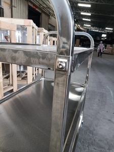 Prix d'usine personnalisé <span class=keywords><strong>de</strong></span> haute qualité 2 couches <span class=keywords><strong>chariot</strong></span> <span class=keywords><strong>de</strong></span> transport <span class=keywords><strong>de</strong></span> la vaisselle des pneus chariots <span class=keywords><strong>de</strong></span> restaurant d'hôtel en acier inoxydable - Product Image 2