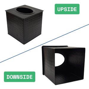 Couvercle de boîte à mouchoirs noir antique artisanal porte-distributeur carré martelé à la main résistant à la rouille et décoratif - Product Image 4