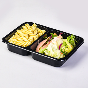 cpet khay ovenable 2 ngăn niêm phong dùng một lần bao bì thực phẩm hãng hàng không cpet container với chống sương mù phim - Product Image 1