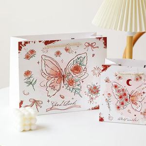 Sac cadeau romantique rose papillon - Sac d'emballage cadeau pour la Saint-Valentin 520 pour petite amie - Sac à main pour cosmétiques - Product Image 3