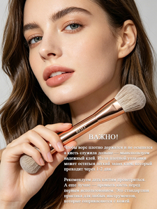 Ensemble de pinceaux de maquillage en aluminium rose doré tendance 2026 avec pinceaux éventail et plats, poils doux vegan, pinceau kabuki, logo privé - Product Image 1