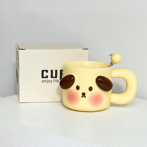 Wholesale 480ml Cute Mugs with Covered Spoons Creative Couple Gifts Ceramic <b>Cups</b> Home and Office Coffee <b>Cups</b> - Product Image 4