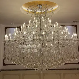 Lustre de cristal Maria Theresa de luxo clássico grande personalizado, luminária pendente para iluminação decorativa de sala de estar