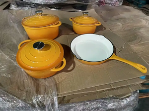 Chất lượng cao 4 Piece men gang Hà Lan lò soong nồi Cookware Set Lò an toàn đồ nấu nướng cho nhà và nhà hàng sử dụng - Product Image 6