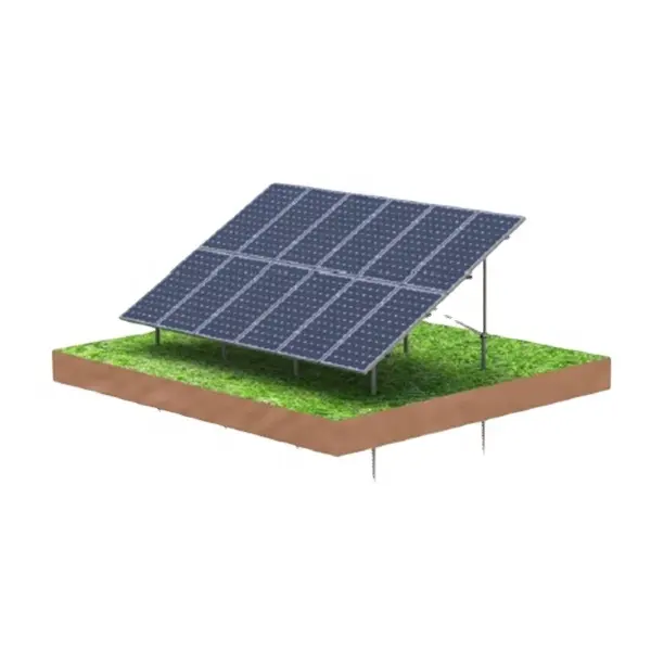 Güneş montaj aksesuarları PV raf sistemi fabrika kaynağı zemin kazık raf sistemi PV kurulum parantez
