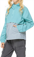 Jaket Anak Anti Air Ringan Berkerudung Tahan Angin untuk Memancing dan Mendaki, Bernapas
