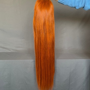 Melihair - Color Naranja Jengibre Transparente para Pelucas con Frente de Encaje 13x4, 180% de Densidad, Largo, Pre-Desplumado, 100% Cabello Humano - Product Image 5