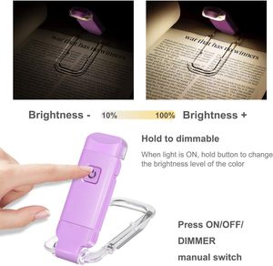 Wholesale LED USB Rechargeable Book Light Ultralight 200mAh Built in Battery Silicone Adjustable Clip on - Product Image 5