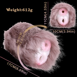 Masturbador Masculino de Silicona de Doble Canal con Vagina Realista de Conejo Gris de Piel Artificial GEEBA, Juguetes Sexuales al por Mayor - Product Image 3