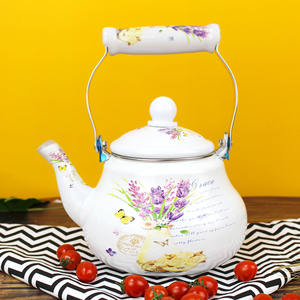 Caffettiera Turca in Smalto WUJO con Bordo in Acciaio Inox e Decorazione Completa - Product Image 1