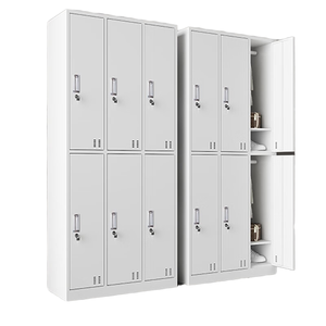 Steel Lockable Storage <b>Locker</b> Cabinet with Key Lock for <b>Office</b> and Commercial Use Minimalist Design White Color - Product Image 1