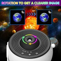 Projecteur Galaxie Étoilée Veilleuse 13 Effets d'Affichage Rotation 360° sur Batterie Blanc Chaud Cadeau Enfants Décoration Chambre Vente en Gros