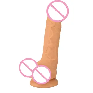 Rubber plastic penis sex toys for female, sexy artificial penis for men