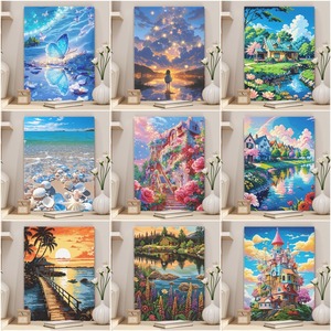 Bộ tranh tô màu theo số bán buôn cho người lớn, người mới bắt đầu, sơn acrylic, dễ tô màu theo số, bộ tranh tô màu theo số trên vải - Product Image 2