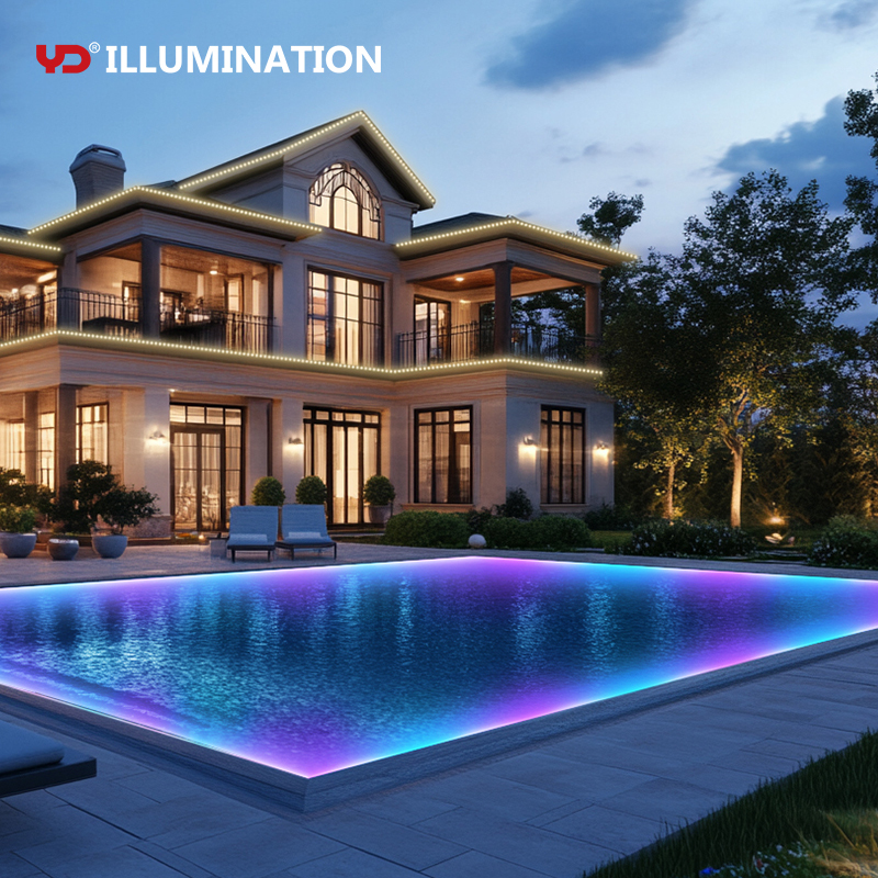 Highest IP68 Waterproof PVC LED Strip Lights for Underwater Swimming Pool & Landscape Lighting with App Control