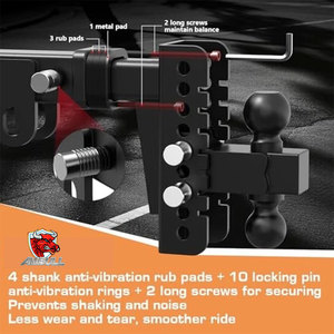 Ambull Factory Vente en gros de qualité supérieure : <span class=keywords><strong>Attelage</strong></span> de remorque réglable à double boule pour récepteur de 2 pouces, <span class=keywords><strong>attelage</strong></span> de camion de 8 pouces - Product Image 6
