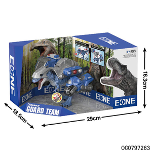 Juguete de dinosaurio con luz y sonido para niños, coche de policía, artesanal - Product Image 6