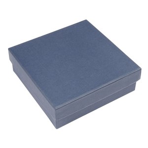 Caja de joyería de satén azul, 150x150x35 mm, estuche de almacenamiento premium para anillos, collares y pulseras - Product Image 3