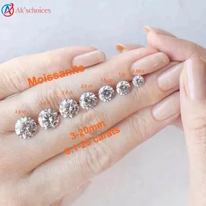 AK珠宝GRA Moissanite钻石石D色3-20毫米0.1-25克拉宽松顶级品质永远闪亮Moissanite VS钻石