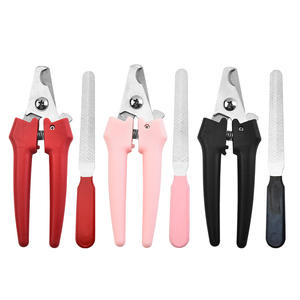 Cortauñas para mascotas de acero inoxidable, color rosa, rojo y negro, para gatos y perros, herramienta práctica para el cuidado de las uñas - Product Image 3