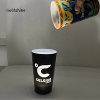 Toptan yeniden kullanılabilir plastik LED ışık fincan aydınlık yanıp sönen LED bardak içecekler gece için kulüp dekoru-parti Bar kullanımı