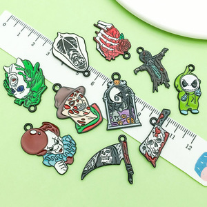 Pendentifs Halloween Crâne Clown en Alliage de Zinc avec Effet Goutte d'Huile, Accessoires de Bijoux DIY pour Projets Créatifs - Product Image 3