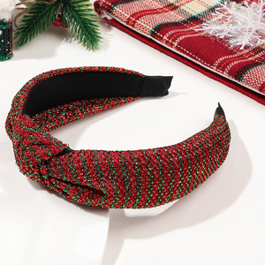 Giáng sinh headbands kỳ nghỉ thắt nút ban nhạc đầu lễ hội màu đỏ màu xanh lá cây tóc Hoops quà tặng giáng sinh Phụ kiện tóc cho phụ nữ - Product Image 5