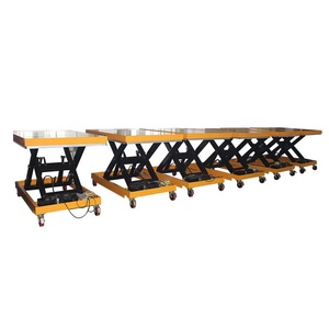 Table élévatrice manuelle hydraulique avec roulettes, table élévatrice manuelle avec convoyeur, chariot élévateur à ciseaux manuel - Product Image 3