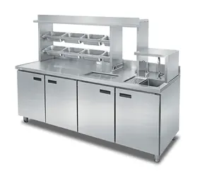 Refrigerador de mesa com barra de porta de aço inoxidável de boa qualidade pode ser escavado para alimentos e pode ser refrigerado ou congelado