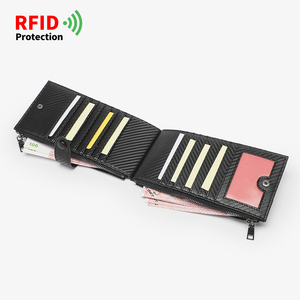 Diseñador multifunción de gran capacidad billetera larga funda para teléfono fibra de carbono Rfid Tarjetero con bajo Moq - Product Image 6
