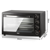 Four électrique RAF R.5322 60L 2200W, 4 modes, rôtissoire, four à air chaud, lumière, 80 à 230°C, 60 min, VDE, Horno Electrico pour rôtissage quotidien