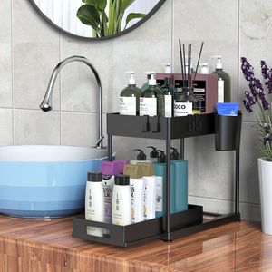 <span class=keywords><strong>Organisateur</strong></span> d'<span class=keywords><strong>épices</strong></span> de cuisine en plastique PP avec <span class=keywords><strong>tiroir</strong></span> coulissant, double niveau, pliable, gain de place, <span class=keywords><strong>organisateur</strong></span> domestique pour articles ménagers - Product Image 6