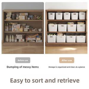 LANZYLO ODM ארגונית מלבן פלסטיק סל אחסון ניתן לערום לשימוש בחדר אמבטיה, מטבח, שולחן עבודה ושימוש קוסמטי-יפני סִגְנוֹן - Product Image 4