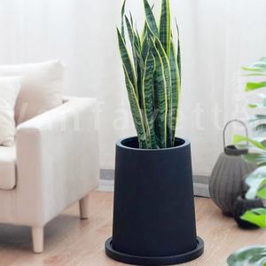Pot de plantes d'intérieur personnalisé de 23 pouces de haut, grand et bon marché, grands pots de plantes d'extérieur à vendre, jardinières avec soucoupe - Product Image 4