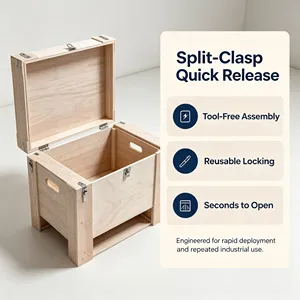 Split Buckle Freight Wooden <b>Crate</b> Food Processing Equipment Bulk Shipment Railway Container Transport Case - Product Image 1