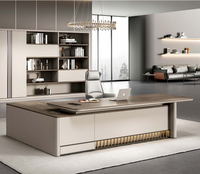 Meja Kantor CEO/Direktur Desain Modern dengan Penyimpanan CPU dan Desain yang Dapat Dikunci