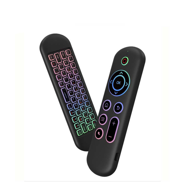 Wholesale M5 2.4G BT Dual Mode Wireless RGB Backlit Air Mouse Keyboard Combo with Learning Rolling Code for Smart TV Box