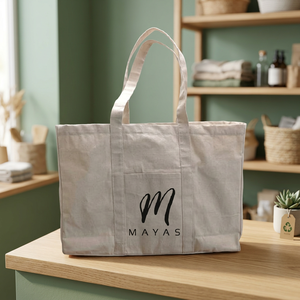 Bolsa de Tela de Calicó Ecológica Personalizada con Logotipo, Tamaño Mediano, Bolso de Mano Casual de un Solo Hombro para Mujeres Universitarias - Product Image 2