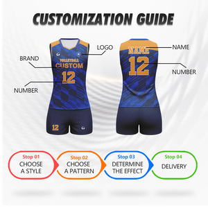 Nouveau design, logo personnalisé, impression par sublimation, maillot de volley-ball et short sans manches pour hommes et femmes, uniforme de volley-ball PQ25030 - Product Image 3
