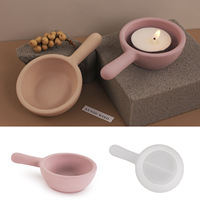 Gypse bougie tasse poignée bougeoir casserole Silicone moule pour béton ciment gypse bougie pot résine moule décoration de la maison