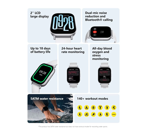 Redmi Watch <span class=keywords><strong>5</strong></span> Reloj inteligente activo <span class=keywords><strong>GPS</strong></span> Rastreador de ejercicios Pantalla AMOLED Control táctil Monitor de ritmo cardíaco a prueba de agua Banda inteligente - Product Image 5