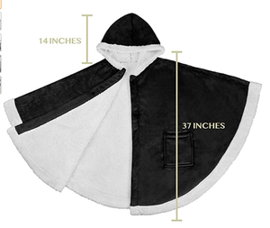 Couverture en peluche Sherpa avec capuche, portable et doux, en peluche, <span class=keywords><strong>polaire</strong></span> chaude, avec des poches - Product Image 3