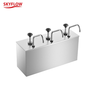 Pompe à sauce en acier inoxydable 9L à 3 têtes avec contrôle de portion par bouton-poussoir pour restaurant commercial, buffet et cuisine