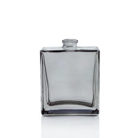Bouteille de parfum rectangle, poids léger, transparent, noir, avec capuchon de pompe en aluminium, 5 ml, 50ml, livraison rapide