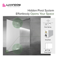 Puerta Pivotante de Aluminio para Piso, Interior Residencial, Texas, con Función de Cierre Automático