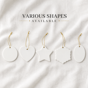 Popular Colgante Cerámico Plano de 3 Pulgadas con Cordón Dorado para Sublimación, Transferencia Térmica, Decoración Navideña Personalizada, Manualidades - Product Image 1