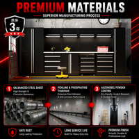 Ensembles d'Atelier et de Garage: Coffres à Outils en Acier et Armoires de Rangement, Grand Meuble à Outils Combiné, Établi de Garage/Mobilier Métallique